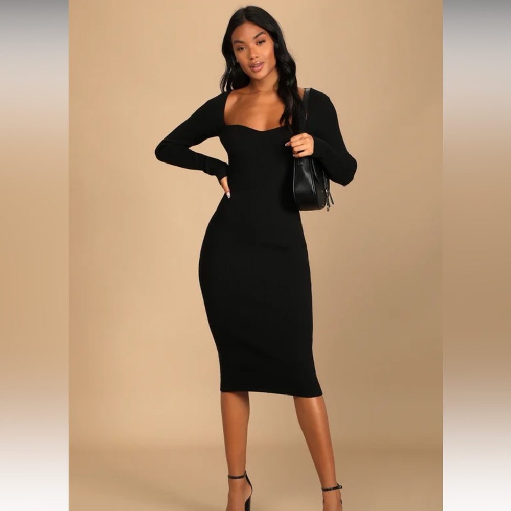 Lulus Black Midi Dress